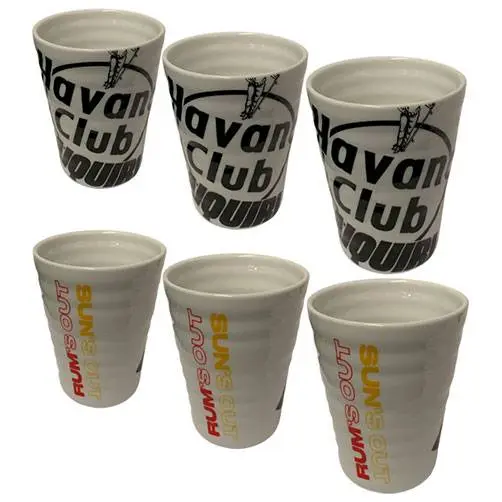 JUEGO DE VASOS DE PORCELANA HAVANA CLUB